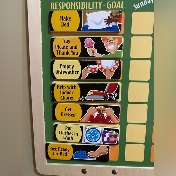 Melissa & Doug Deluxe Wooden Magnetic Responsibility Chart With Magnets - Picture 13 of 15